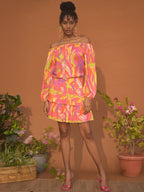 Malibu Peasant Mini Dress