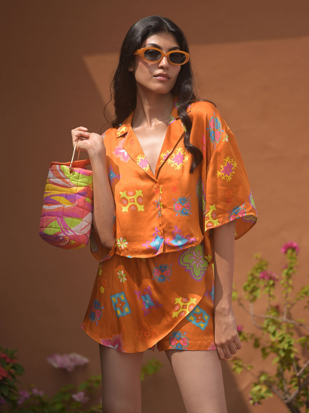 Nora Oversized Cropped Shirt and Tulip Skort Set