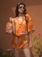 Nora Oversized Cropped Shirt and Tulip Skort Set