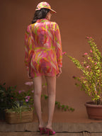 Malibu Organza Button-Down Shirt